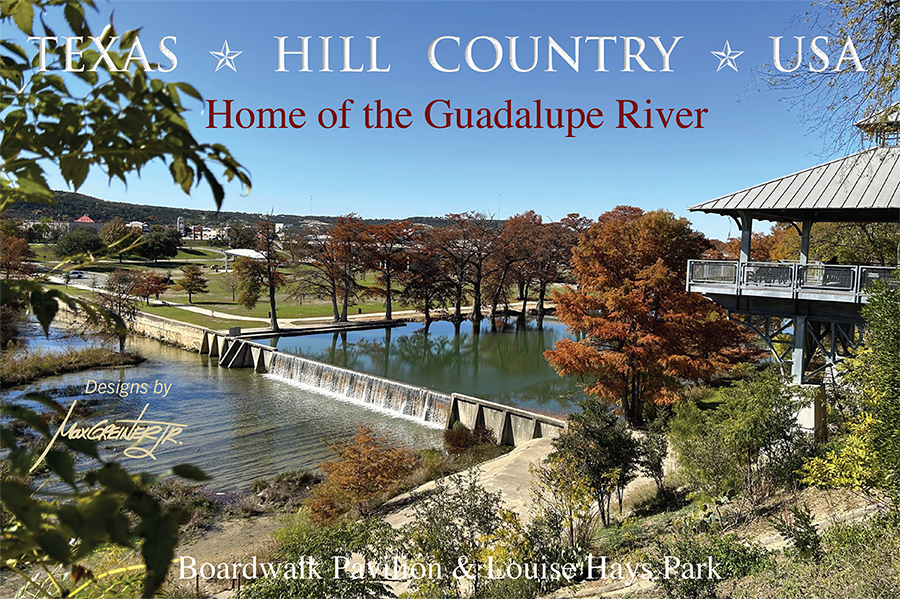 Landscape Scene of Louise Hays River Park & Pavillion Postcard by Max Greiner Art.com